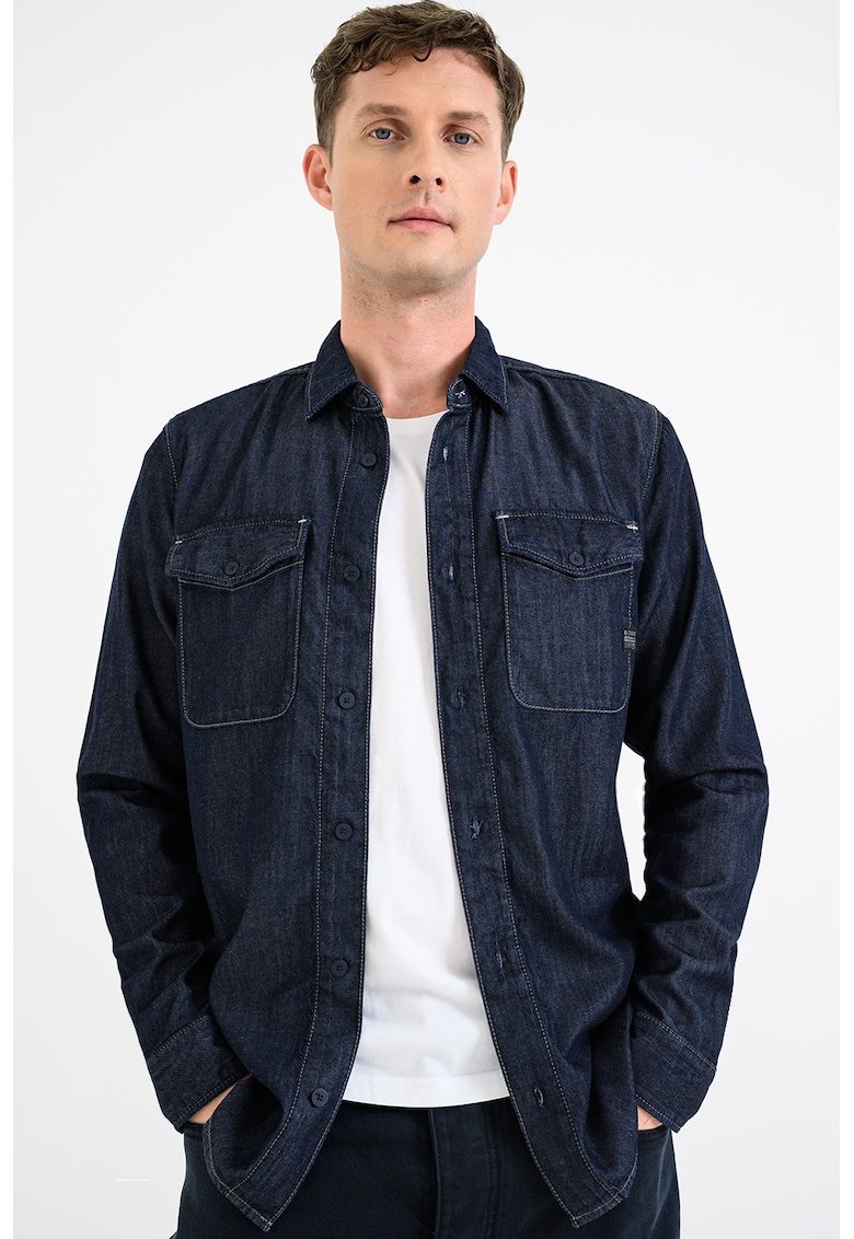 Camasa slim fit din denim Marine - Albastru ultramarin