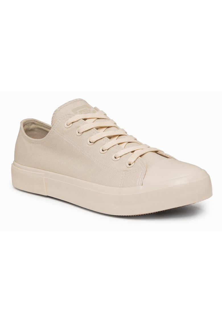 Tenisi barbati din bumbac cu sireturi design modern OM-FOTL-0189 - Maro nisipiu