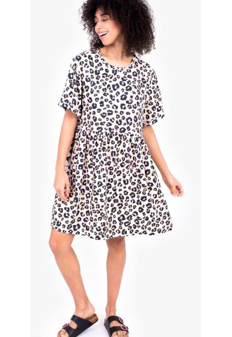 Rochie cu croiala lejera si animal print - 44