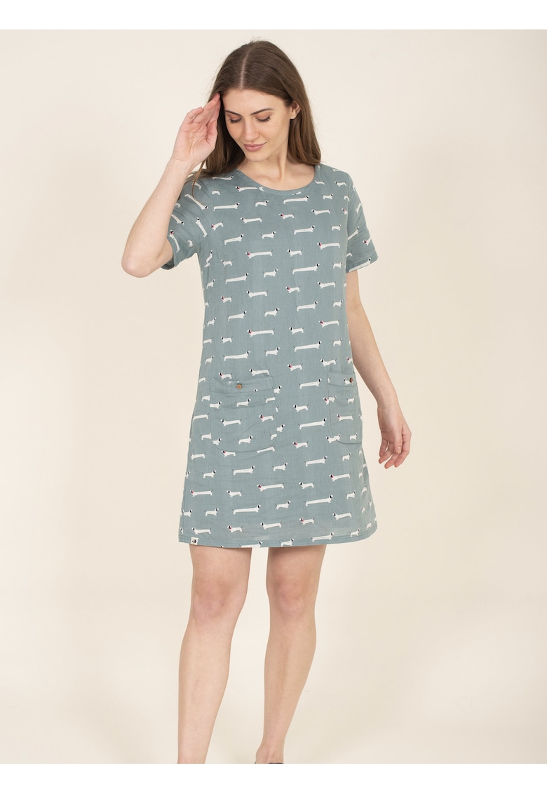 Rochie tip tricou din amestec de in