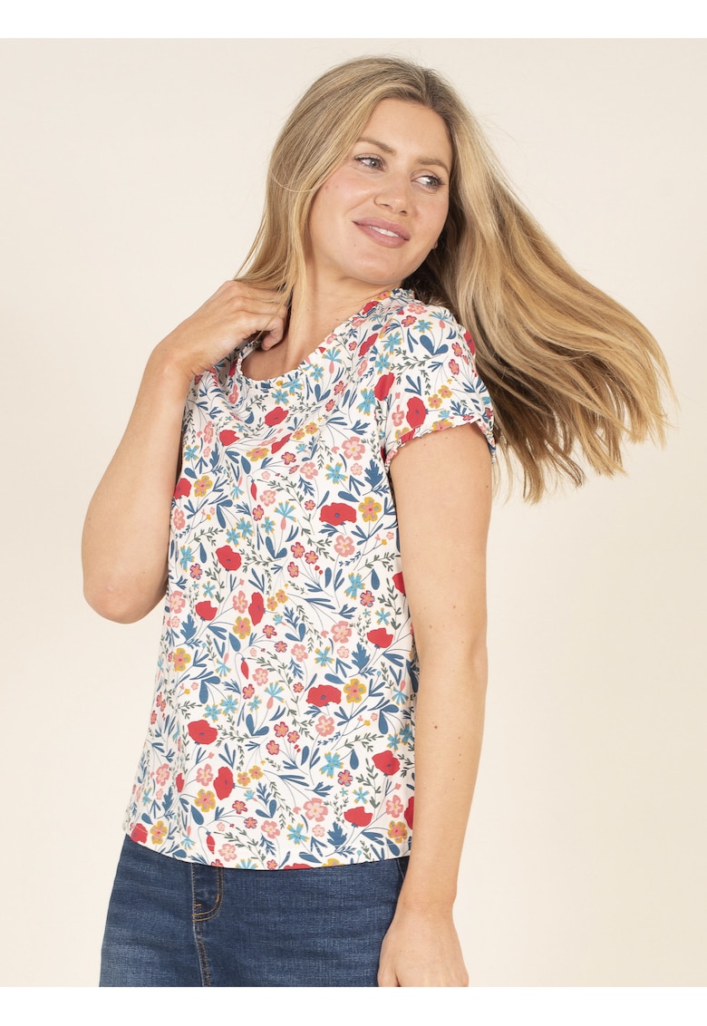 Tricou regular fit cu imprimeu floral - 34