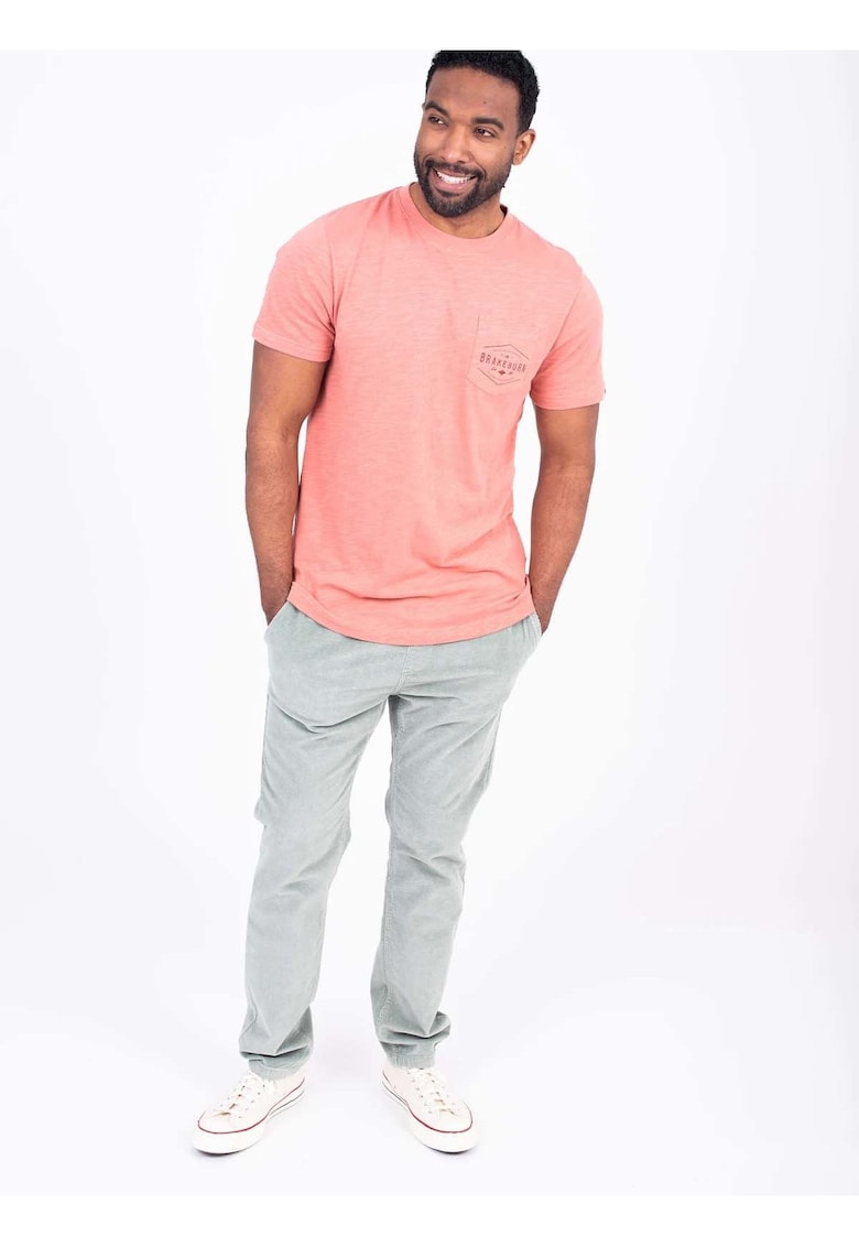 Tricou din bumbac cu imprimeu text pe spate -