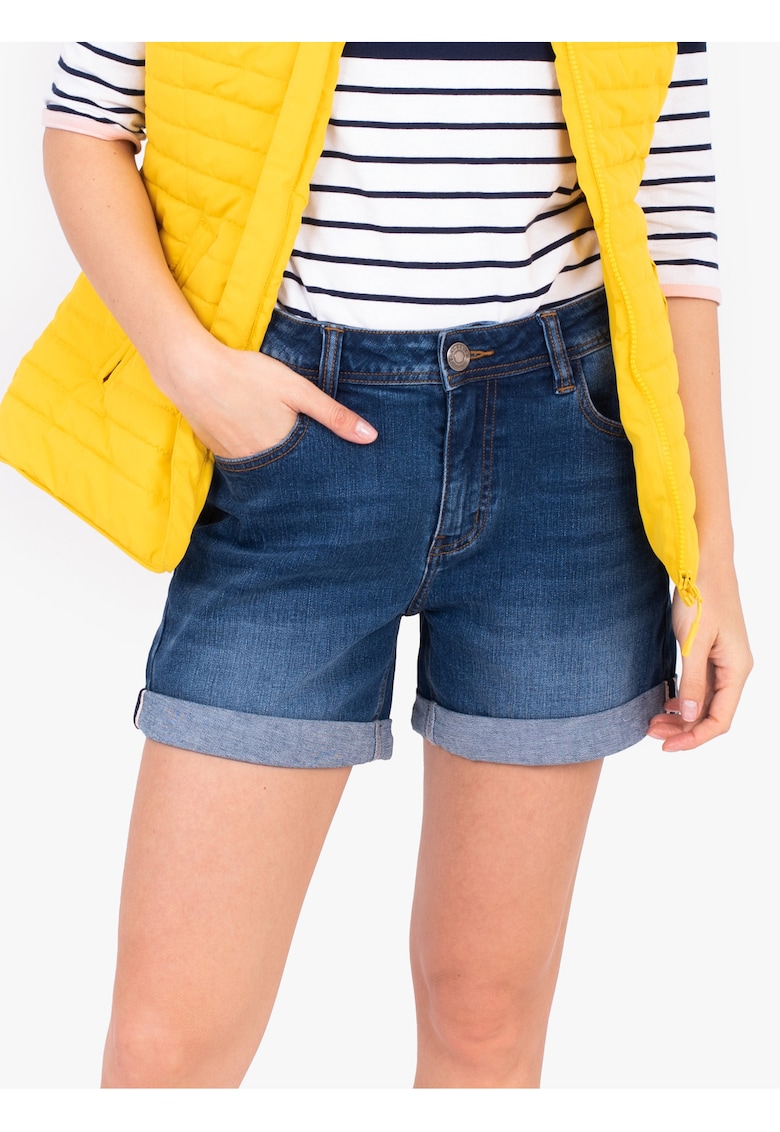 Pantaloni scurti din denim cu aspect decolorat - 40