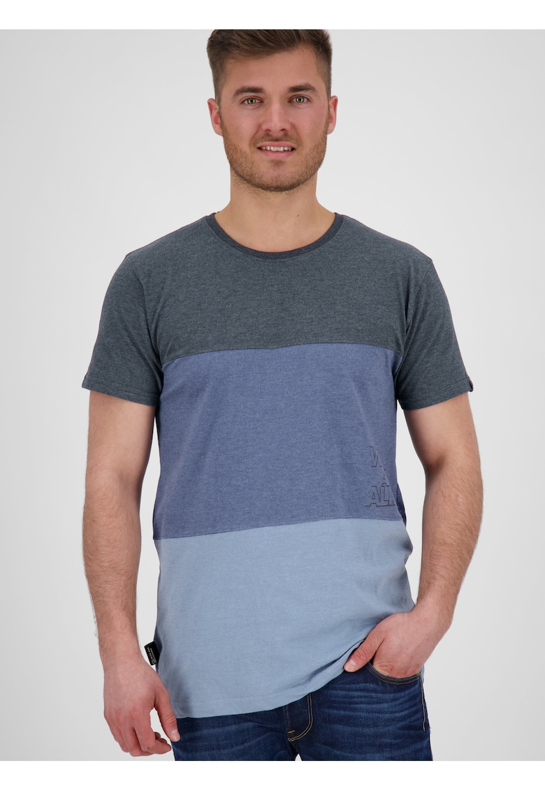 Tricou din amestec de bumbac cu model colorblock