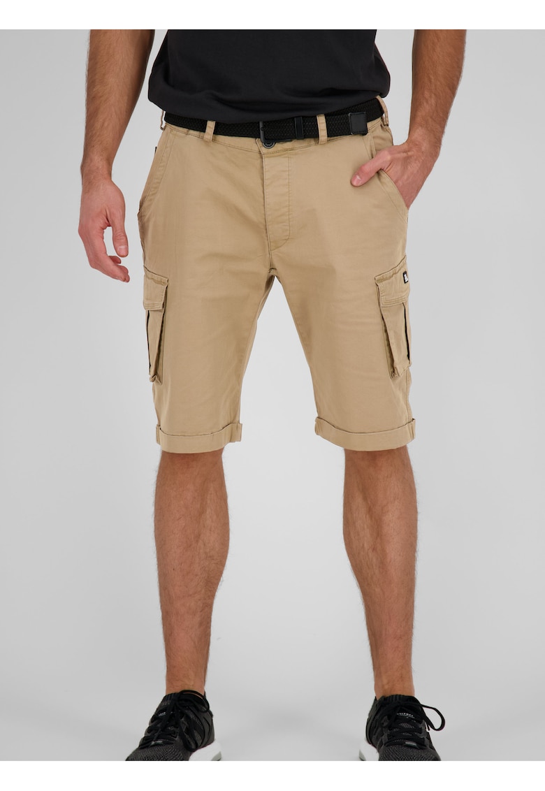 Pantaloni scurti din bumbac cu buzunare aplicate -
