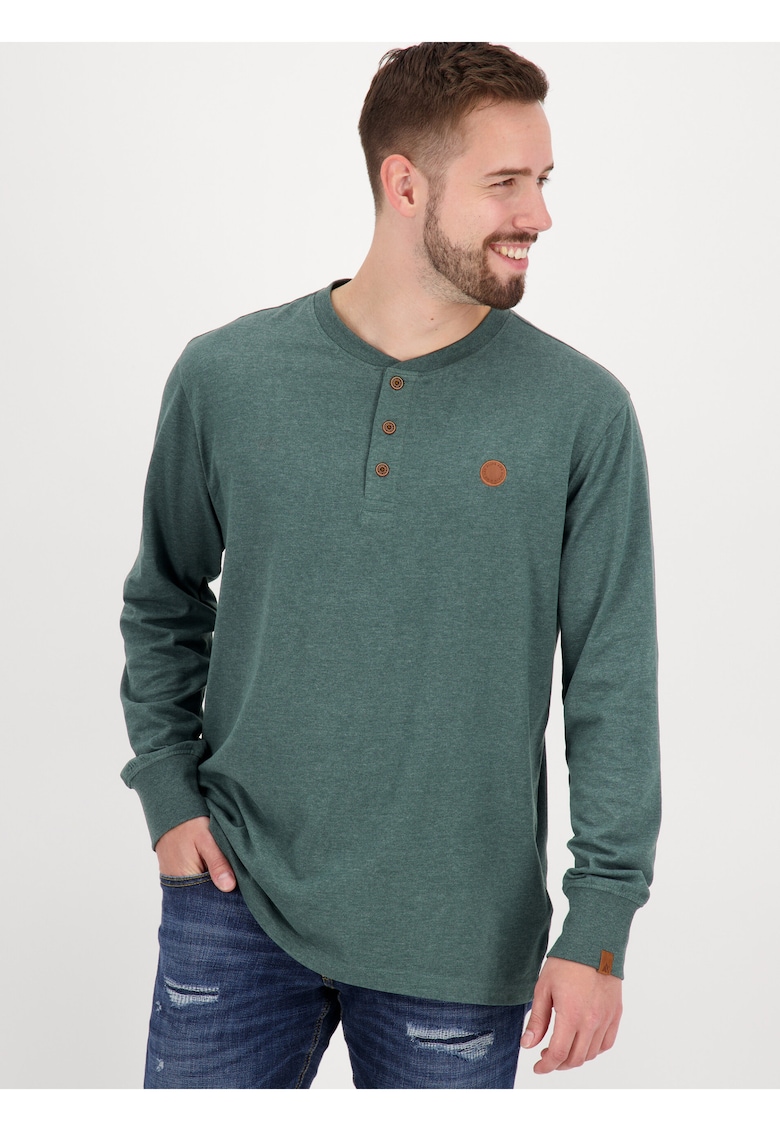 Bluza henley cu logo discret