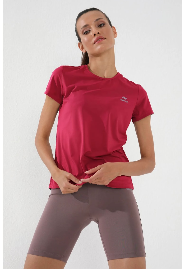Tricou roz magenta - elastic - poliester-elastan - Roz