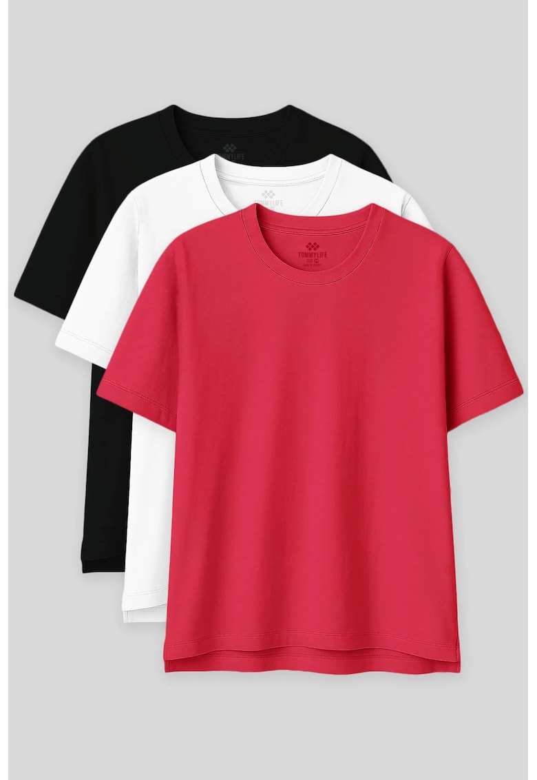 Tricouri dama - tricou supradimensionat - multicolor -bumbac-modal