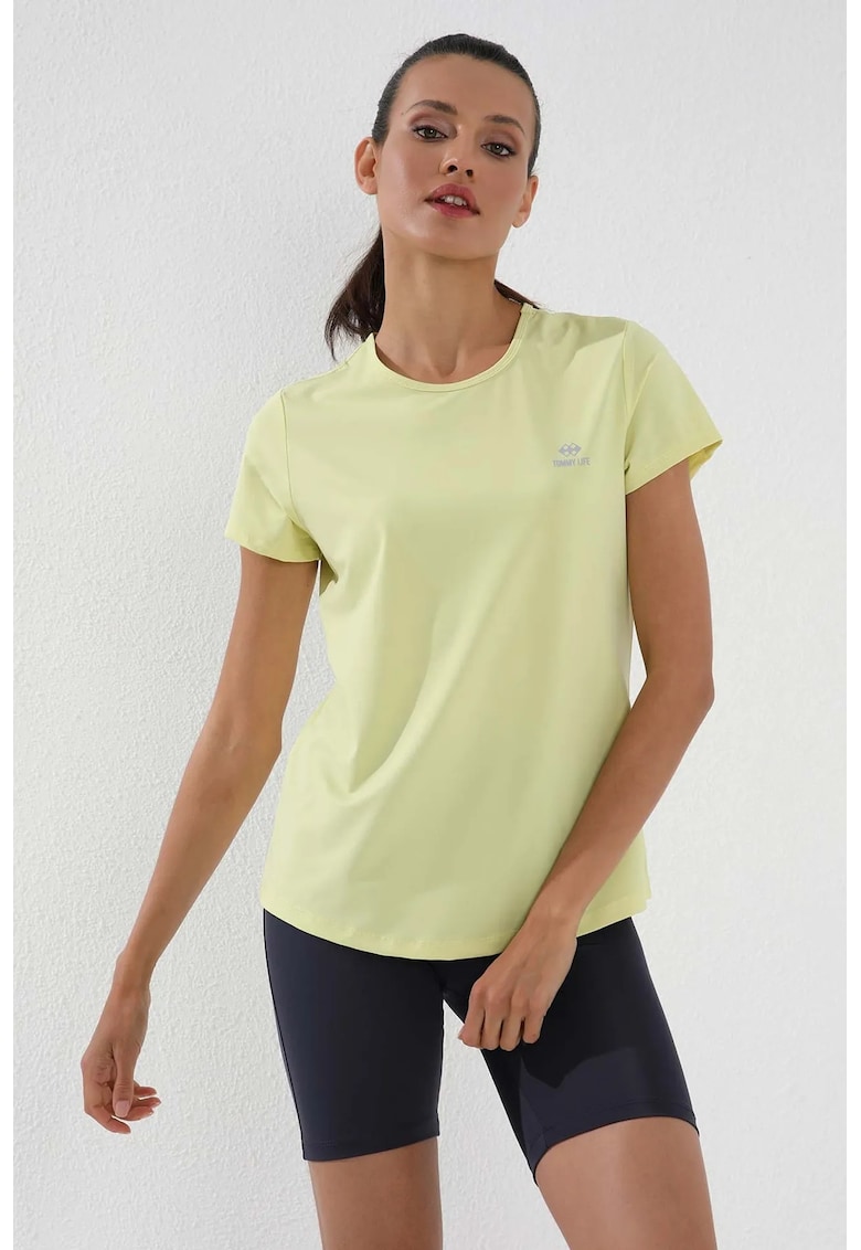 Tricou galben lamaie - regular maneca scurta - poliester cu elastan - Galben lamaie