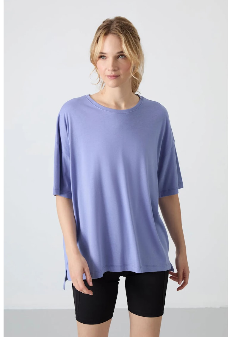 Tricou dama - supradimensionat - bumbac-modal - Maya Blue