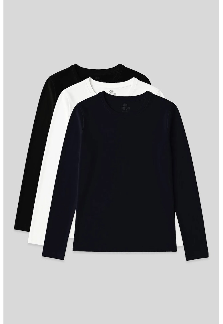Bluze femei - maneca lunga - elastic - bumbac cu elastan