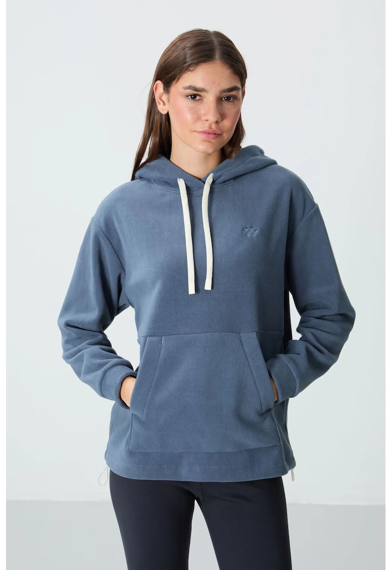 Hanorac dama - Oversized cu Broderie - Oxford Blue - Poliester