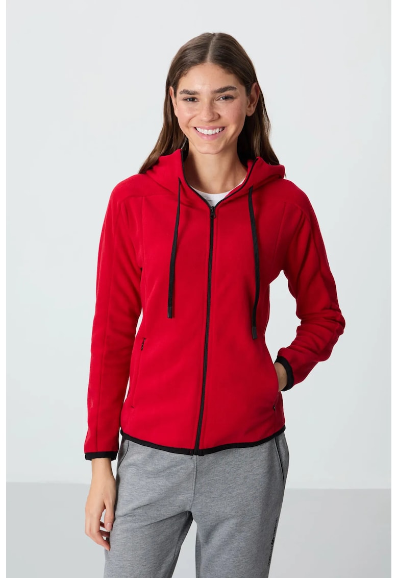 Hanorac dama - regular-fit - gluga - rosu - poliester