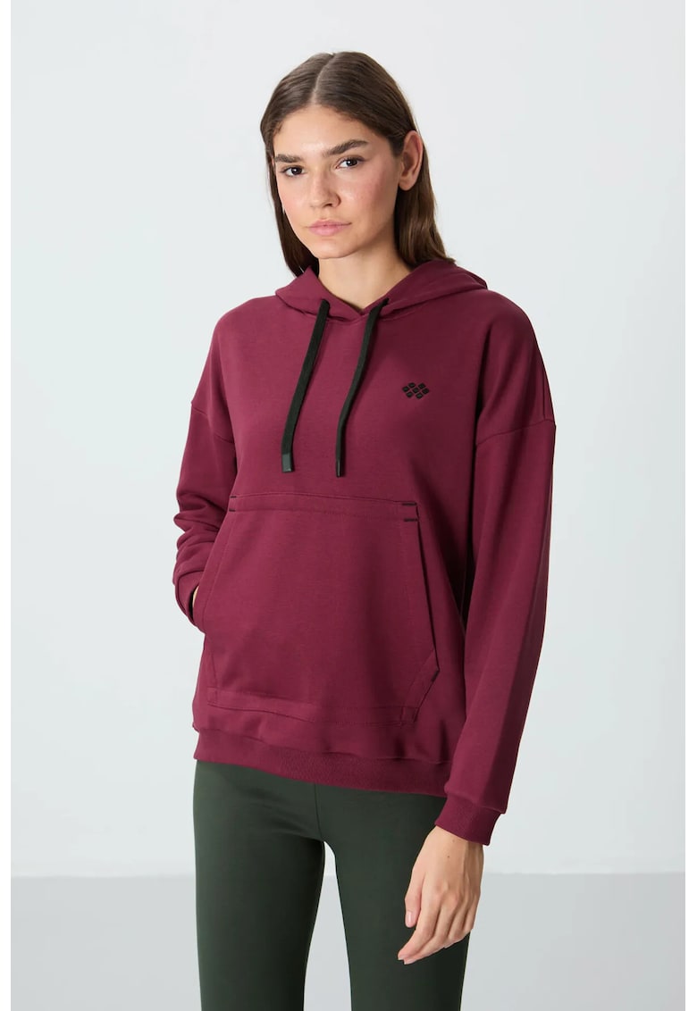 Hanorac dama - supradimensionat - rosu burgundy - bumbac 88%