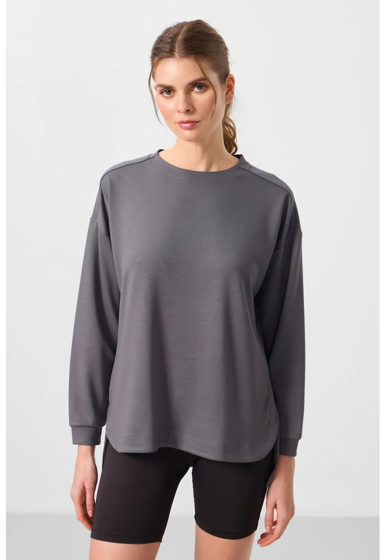 Tunica casual - gri antracit - maneci lungi - material tricotat