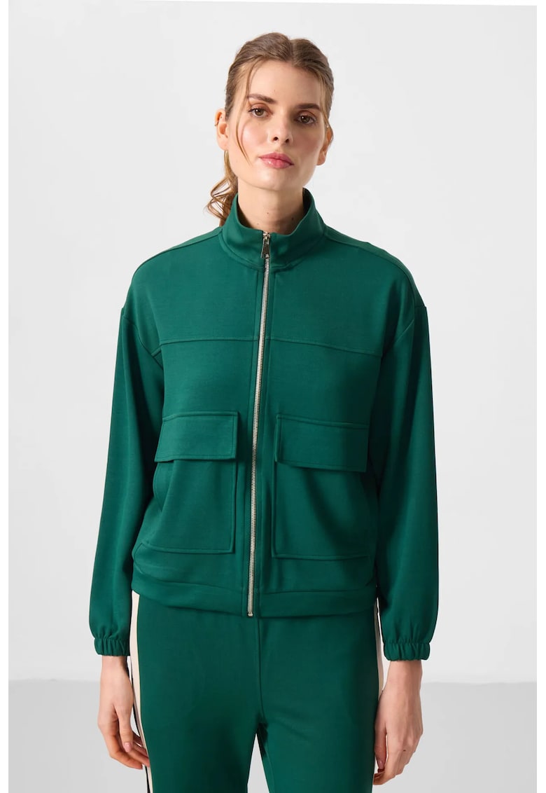 Bluza dama - supradimensionata - verde padure - amestec viscoza-poliester-elastan