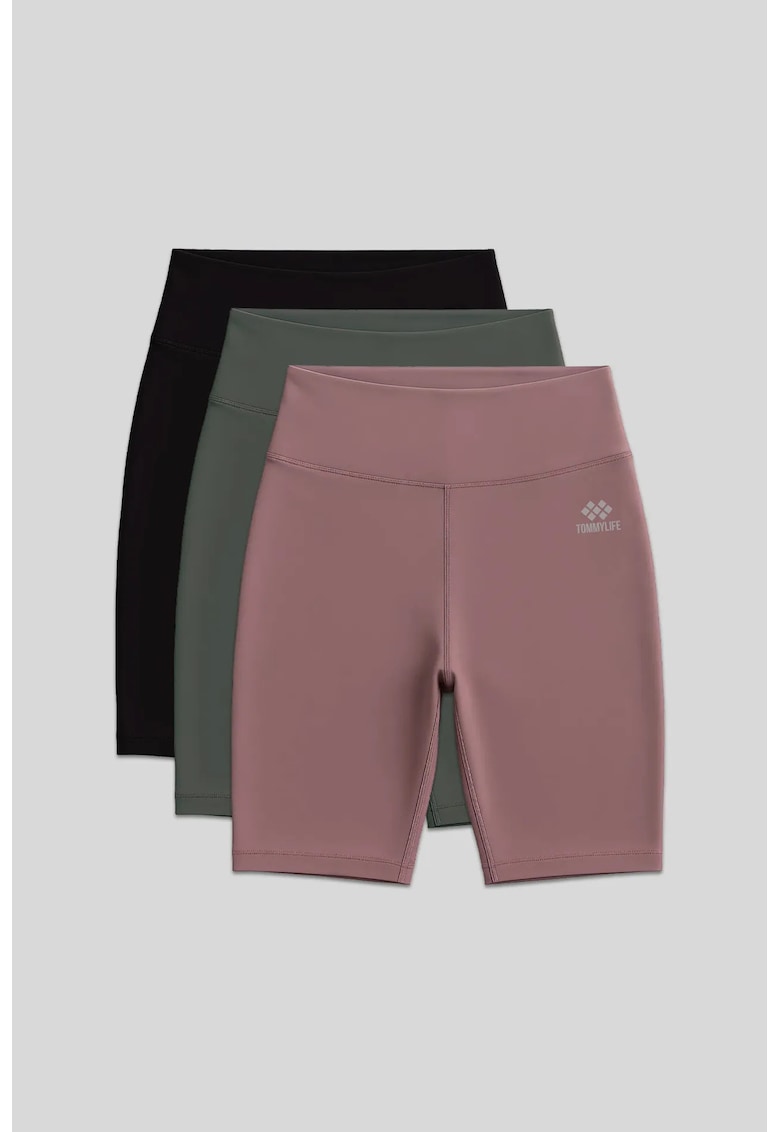 Colanti sport scurti - talie inalta - slim-fit - multicolor