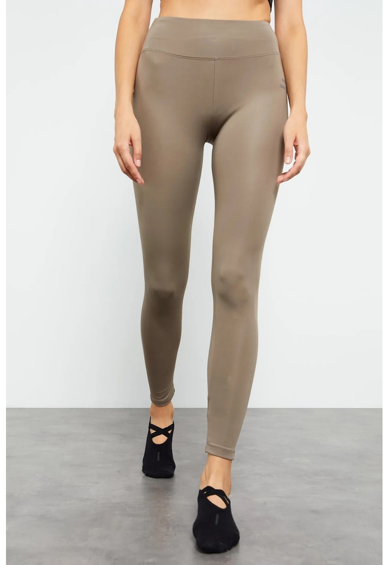 Colanti lungi - talie inalta - skinny - bej natural - material elastic