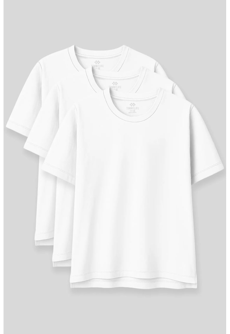 Tricouri dama - tricou supradimensionat - alb - bumbac-modal