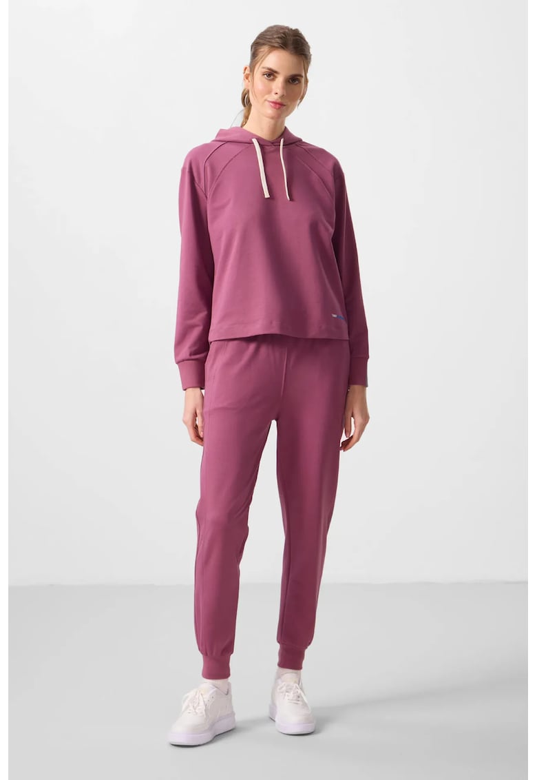 Set Treninguri Lifestyle - Bluza cu Gluga si Pantaloni Oversized - Mov - Bumbac
