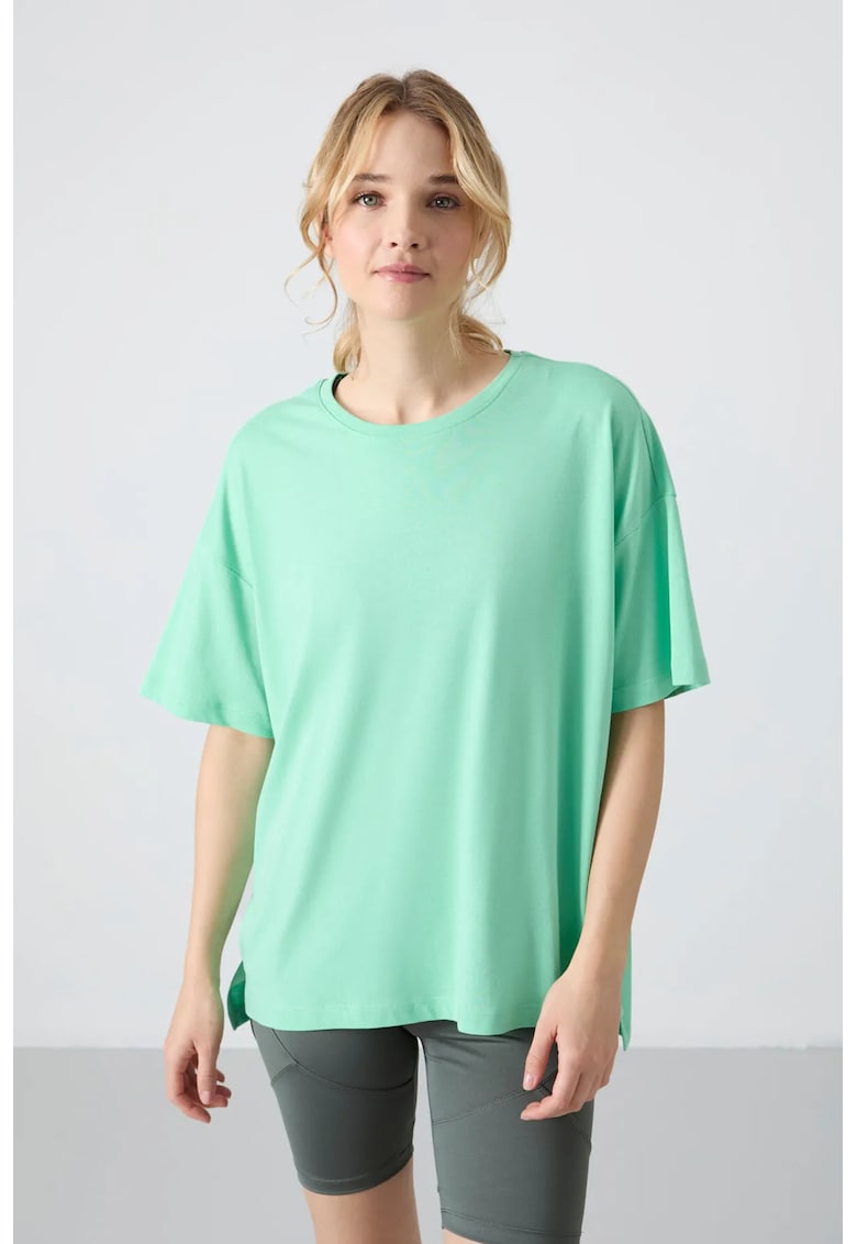 Tricou supradimensionat - verde menta - bumbac-modal - maneca scurta