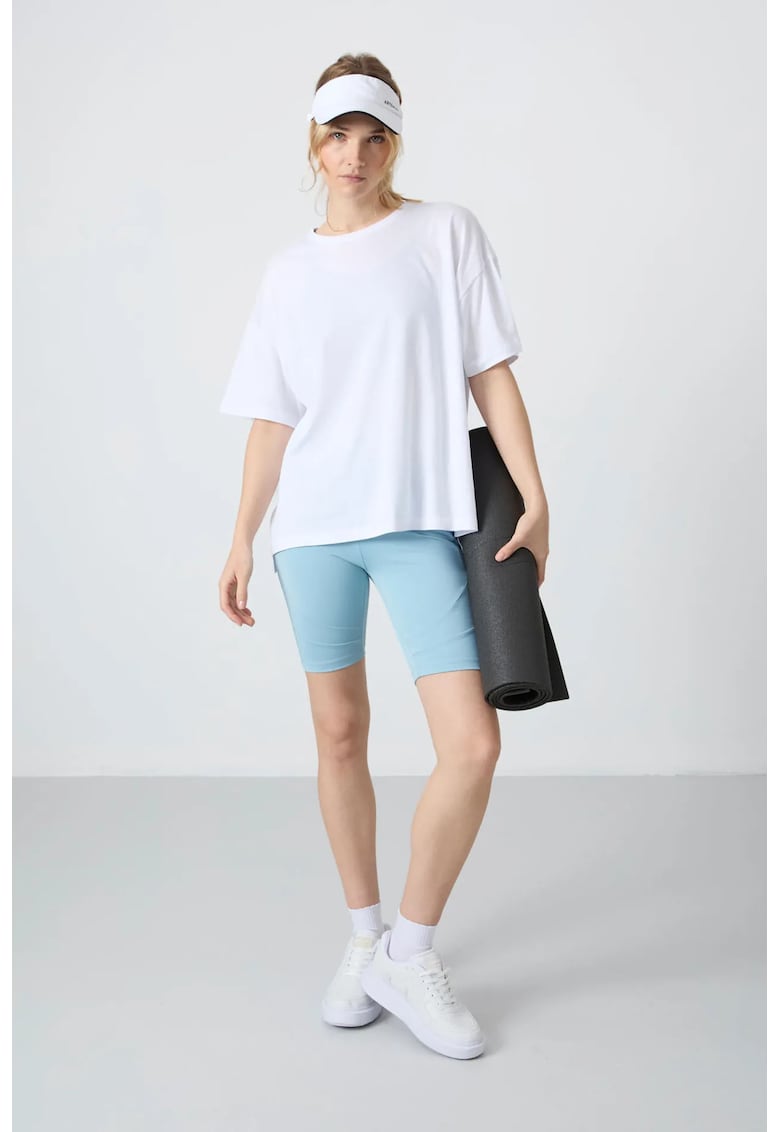 Tricou dama - supradimensionat - alb - bumbac-modal