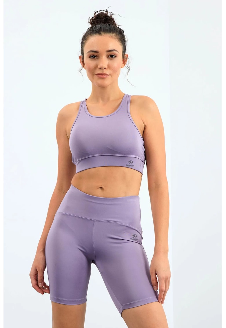 Set Activ Femei - Fara Maneci - Slim-fit - Poliester-Elastan - Mov
