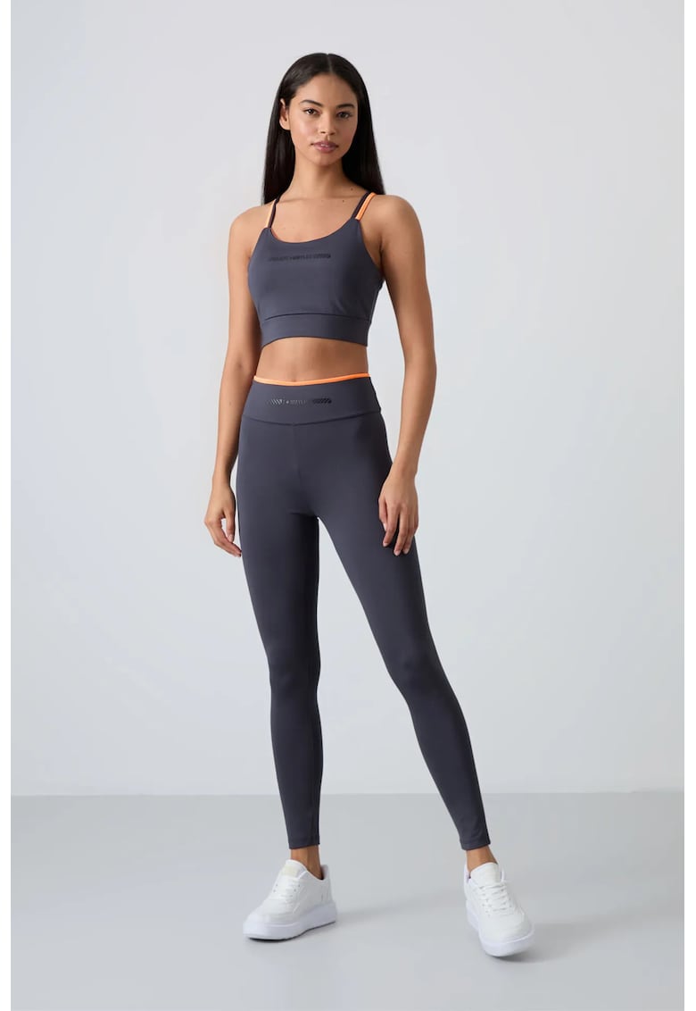 Set Activ Femei - Slim-Fit - Gri antracit - Poliester si Lycra
