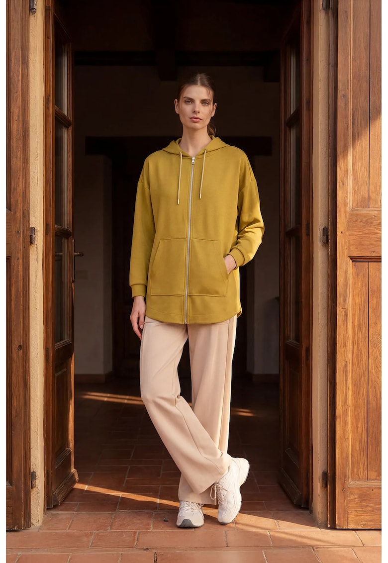 Bluza dama - tunica supradimensionata - maneca lunga - kaki - tricot -
