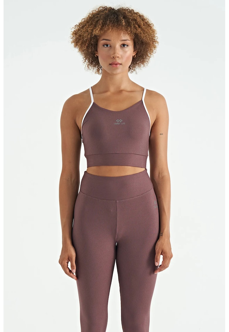 Topuri Sport - Top Sport Mulat Fara Maneci - Mov Mauve - 90% poliamida