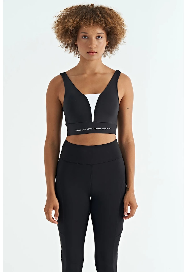Tricou sport dama - top sport fara maneci - crop - poliester-elastan