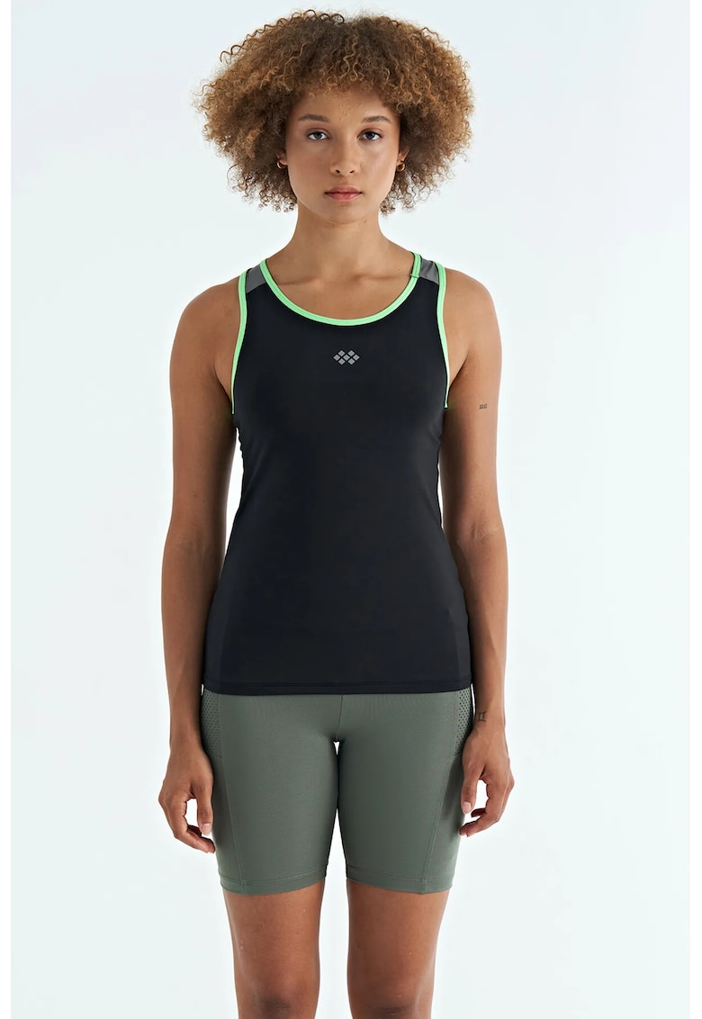 Top sport - fara maneci - negru - poliester-elastan