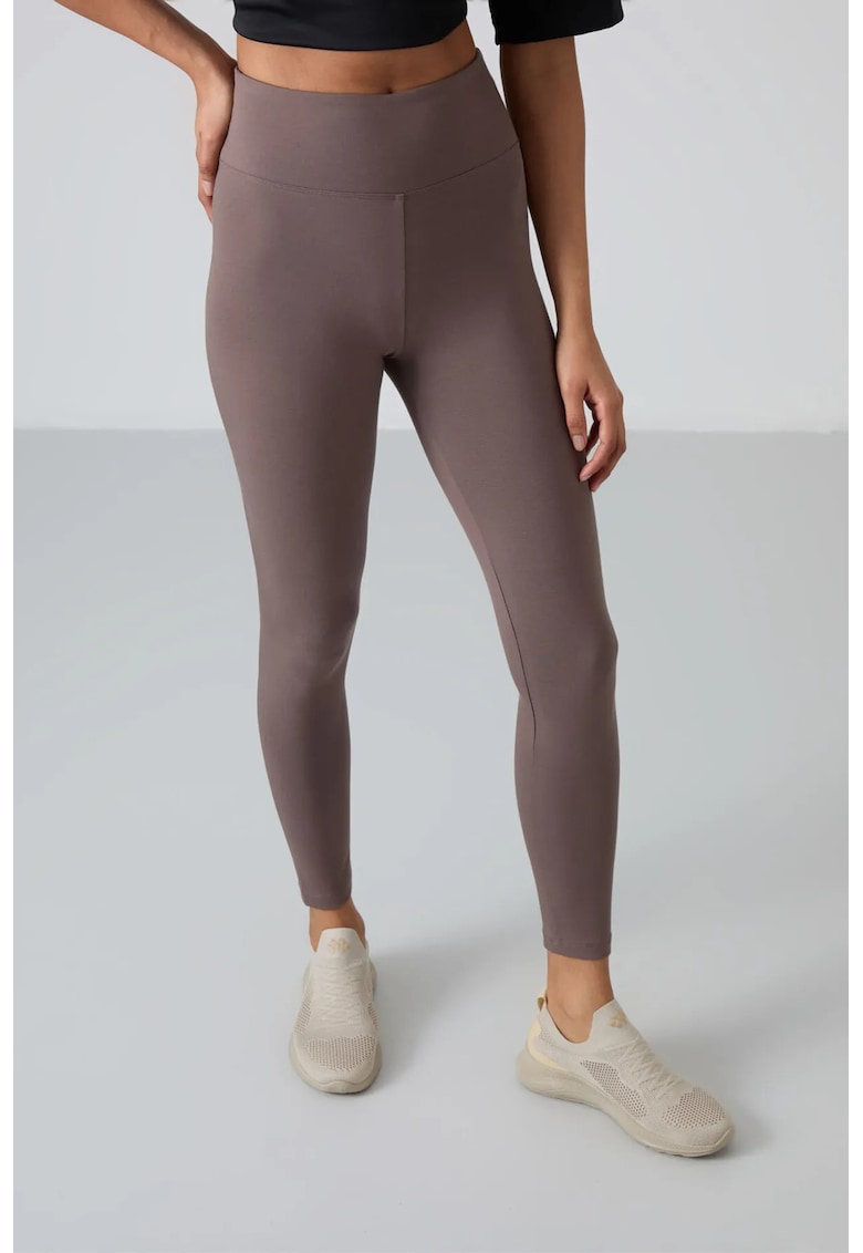 Colanti - talie inalta - elastic - maro mocha - bumbac/elastan