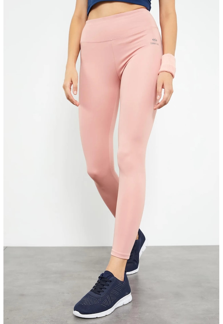 Colanti talie inalta - croiala slim - roz pudrat - elastic - poliester/elastan