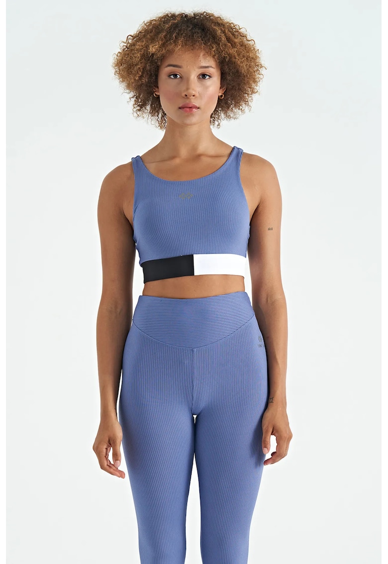 Top sport Crop fara maneci - multicolor - poliamida cu elastan - design color-block
