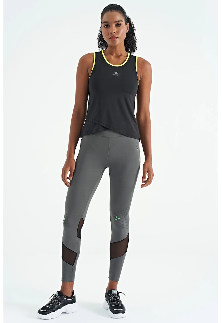 Topuri Active - Top Sport fara maneci - Negru - Poliester-Elastan