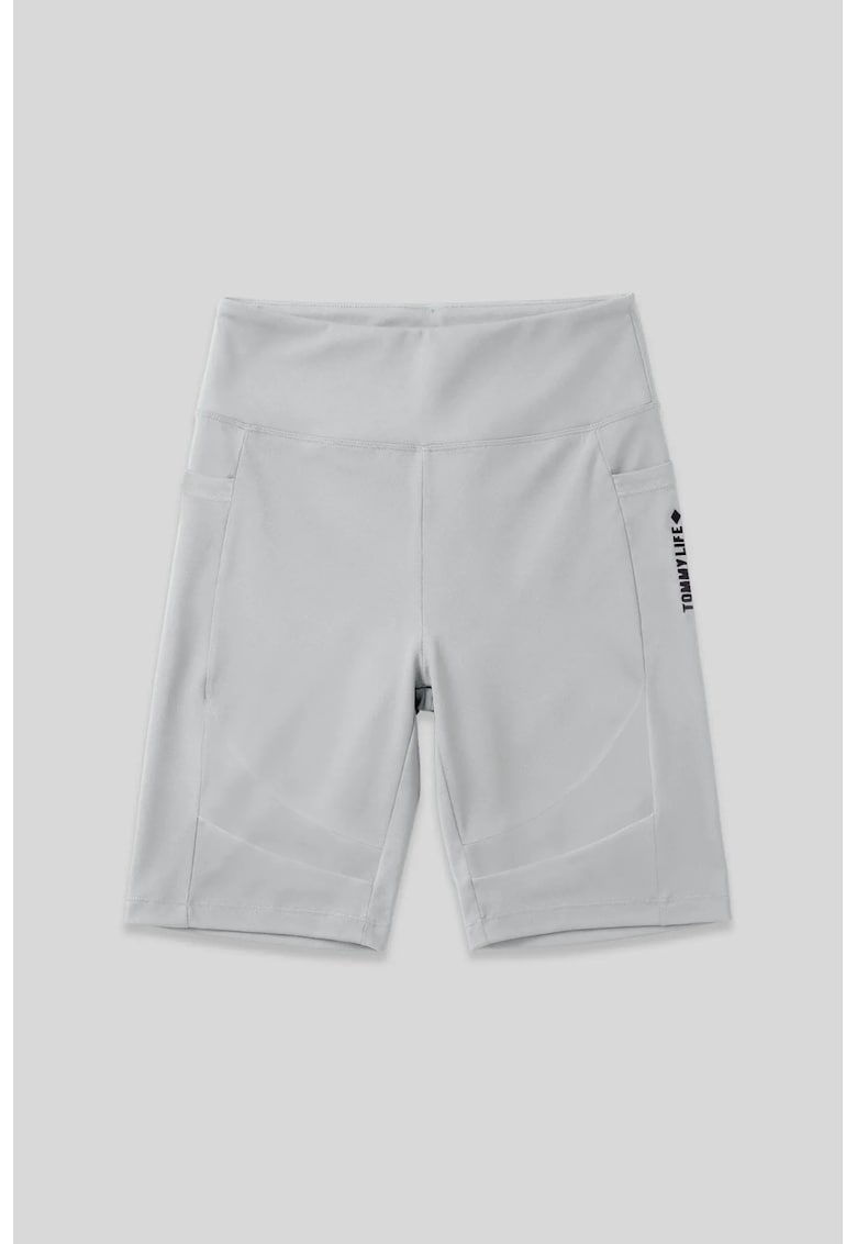 Colanti sport scurti - talie inalta - buzunar - 90% poliamida/10% elastan - Alb