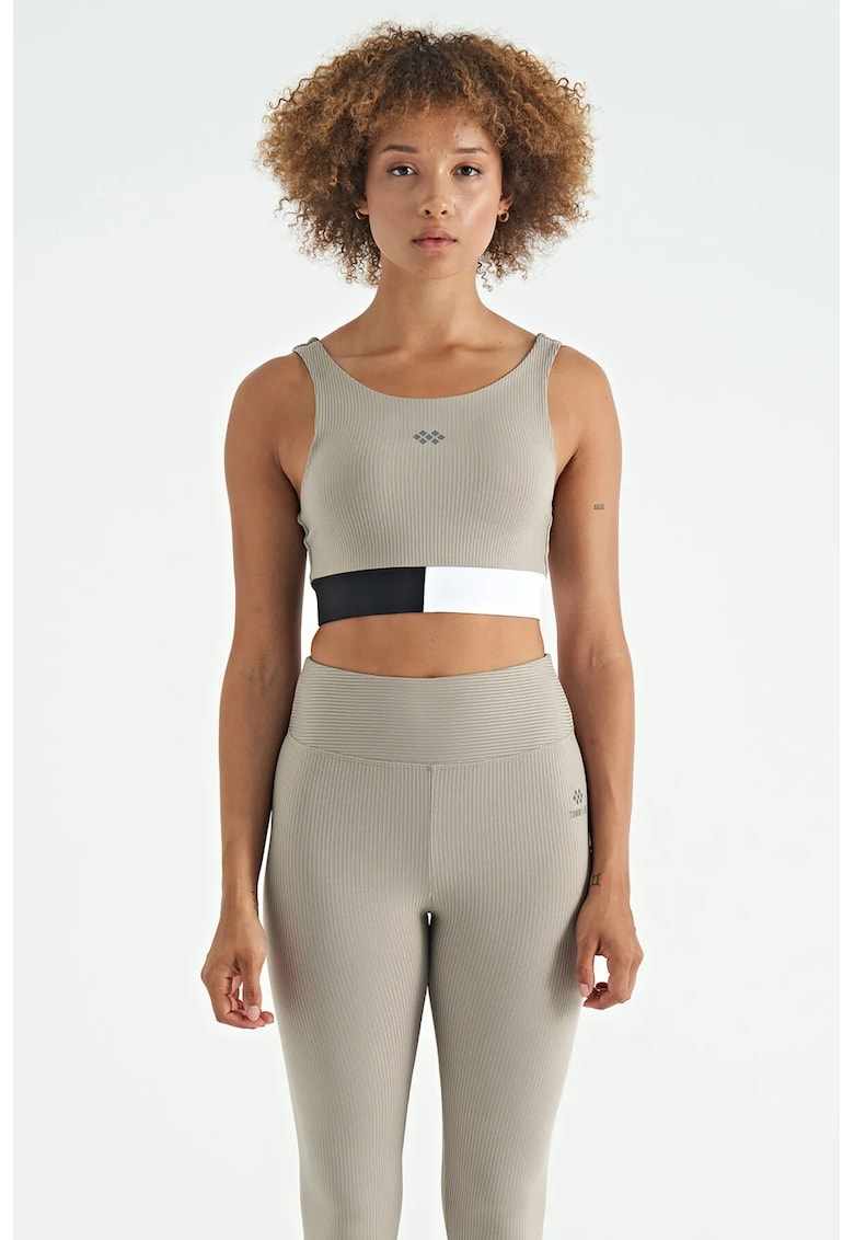 Top sport Crop fara maneci - multicolor - poliamida cu elastan - design color-block