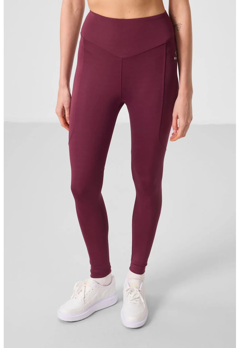 Colanti skinny - talie inalta - elastic - rosu burgundy - poliester/elastan