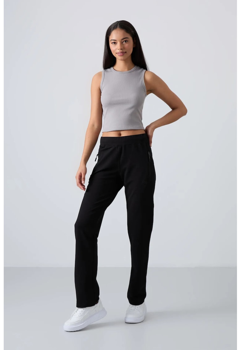 Pantaloni de trening - fleece - negru - 77% bumbac