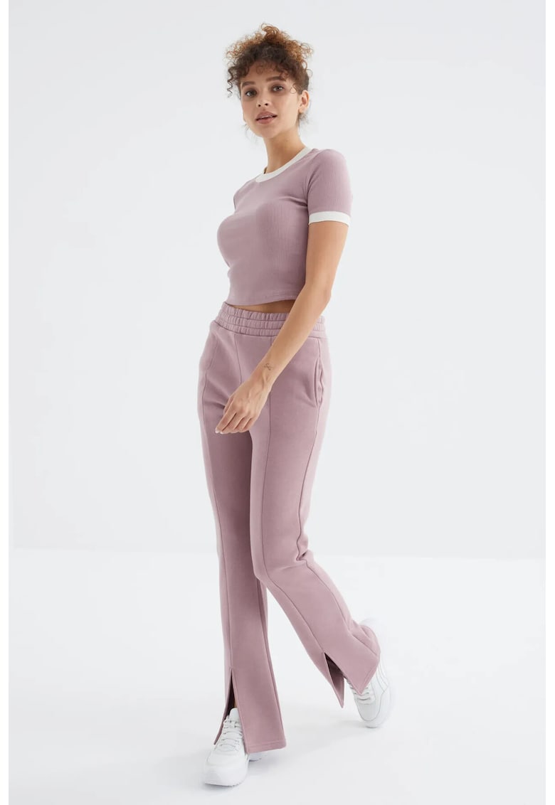 Pantaloni dama - croiala dreapta - mov mauve - 70% bumbac - 30% poliester