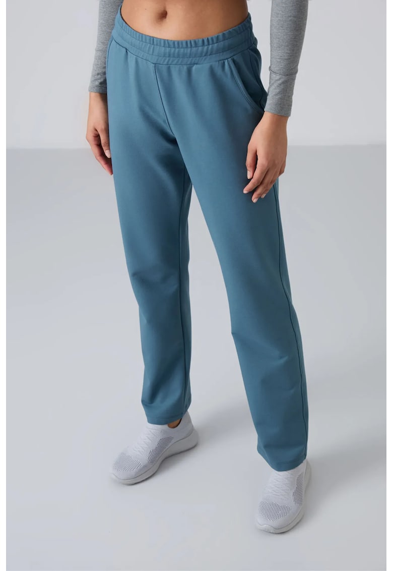 Pantaloni dama - trening fleece - buzunar - Moroccan Blue - 77% bumbac