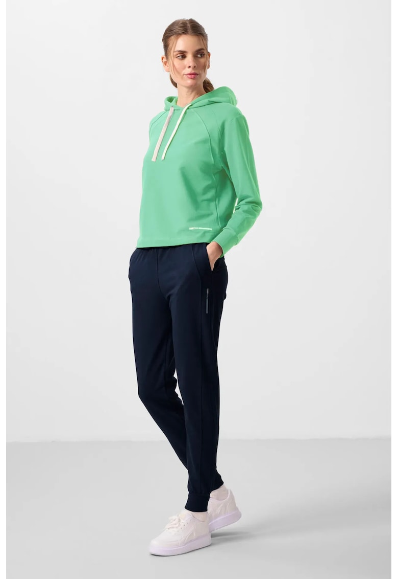 Set Treninguri Femei - Bluza cu Gluga si Pantaloni Oversized - Verde Menta - Elastic - Bumbac