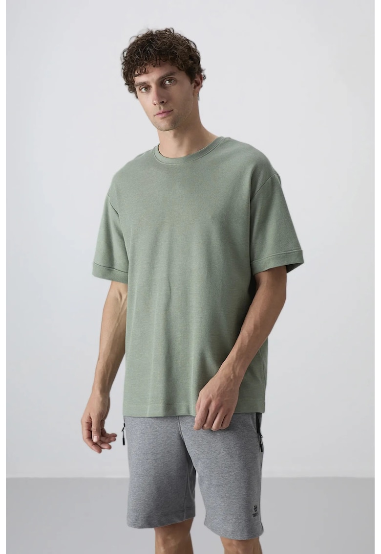 Tricou barbati - croiala oversized - verde salvie - bumbac 93%