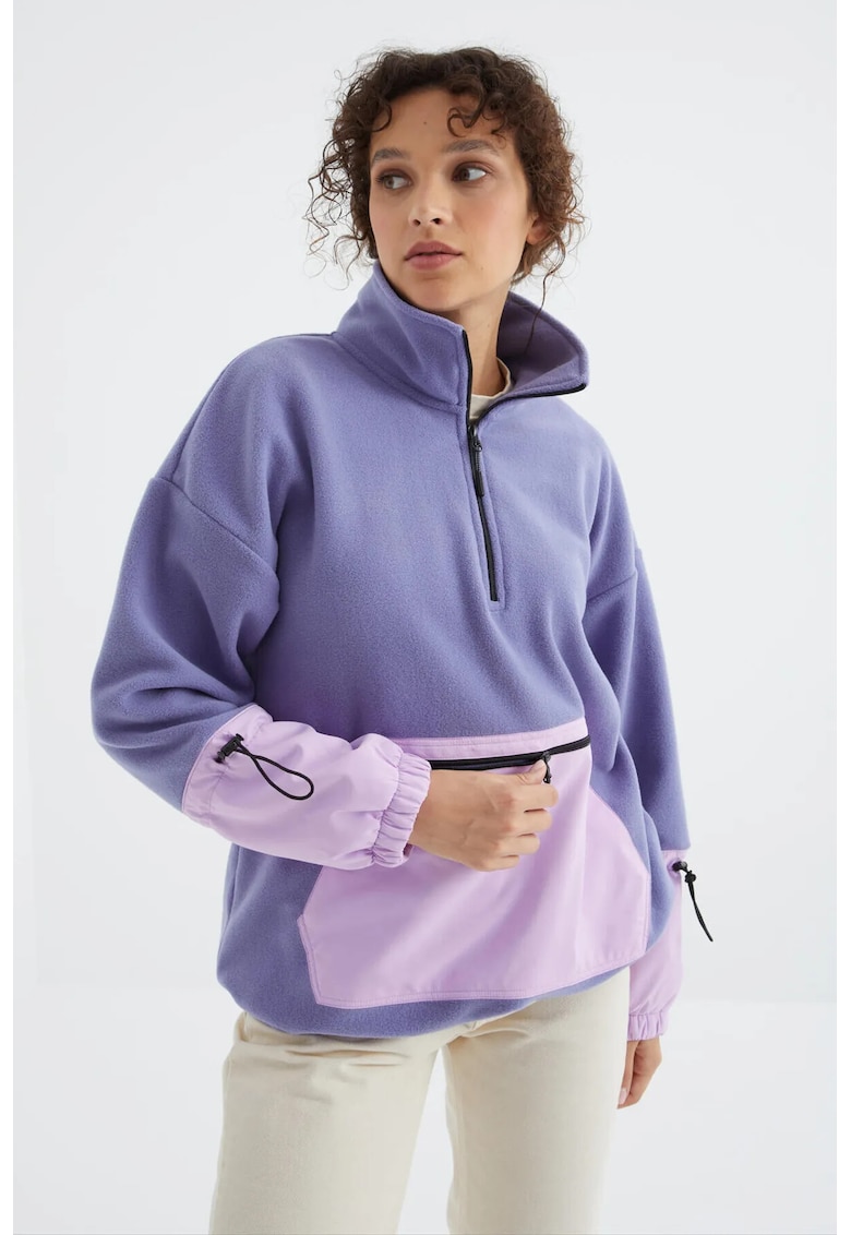 Hanorac dama - supradimensionat - fleece - mov
