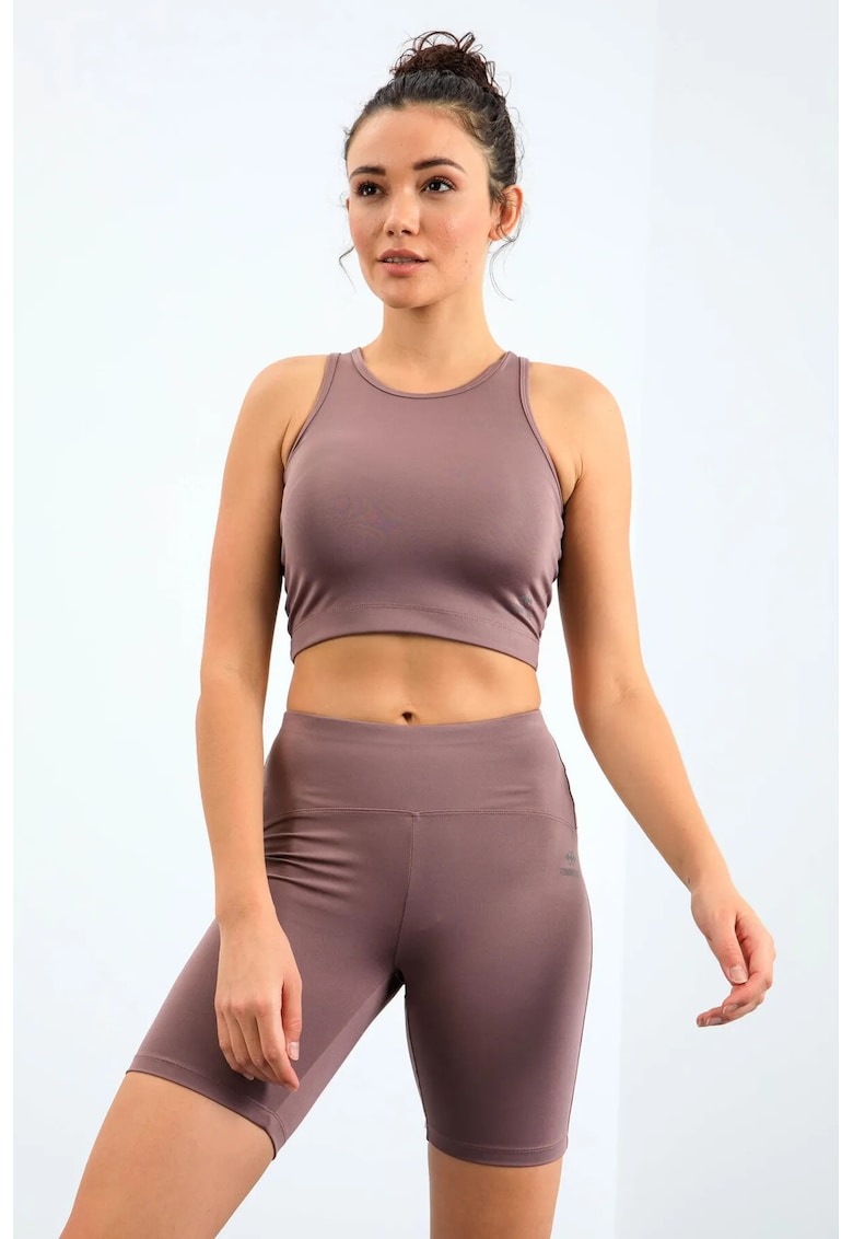 Seturi Active - Femei - Set Activ TOMMY Fara Maneci Slim-fit Cu Pantaloni Scurti de Ciclism - Mov Lavanda - XL INTL -