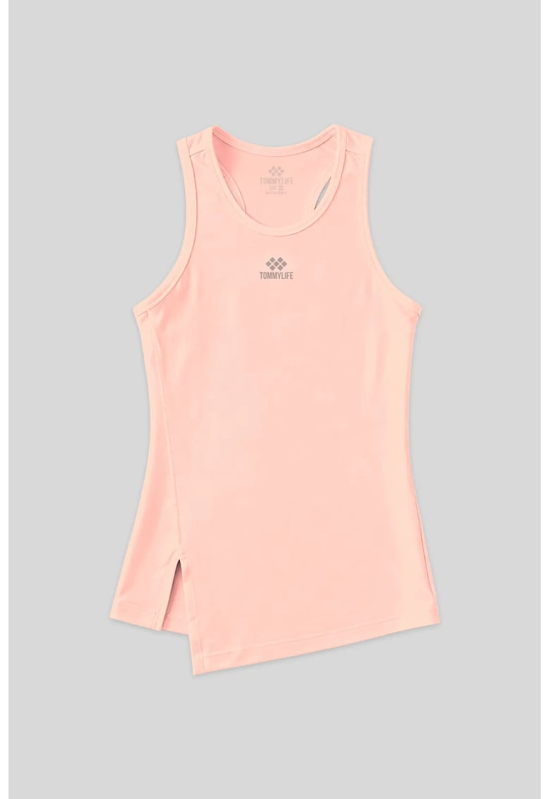 Tricou sport dama - top activ fara maneci - roz pudra - poliester-elastan