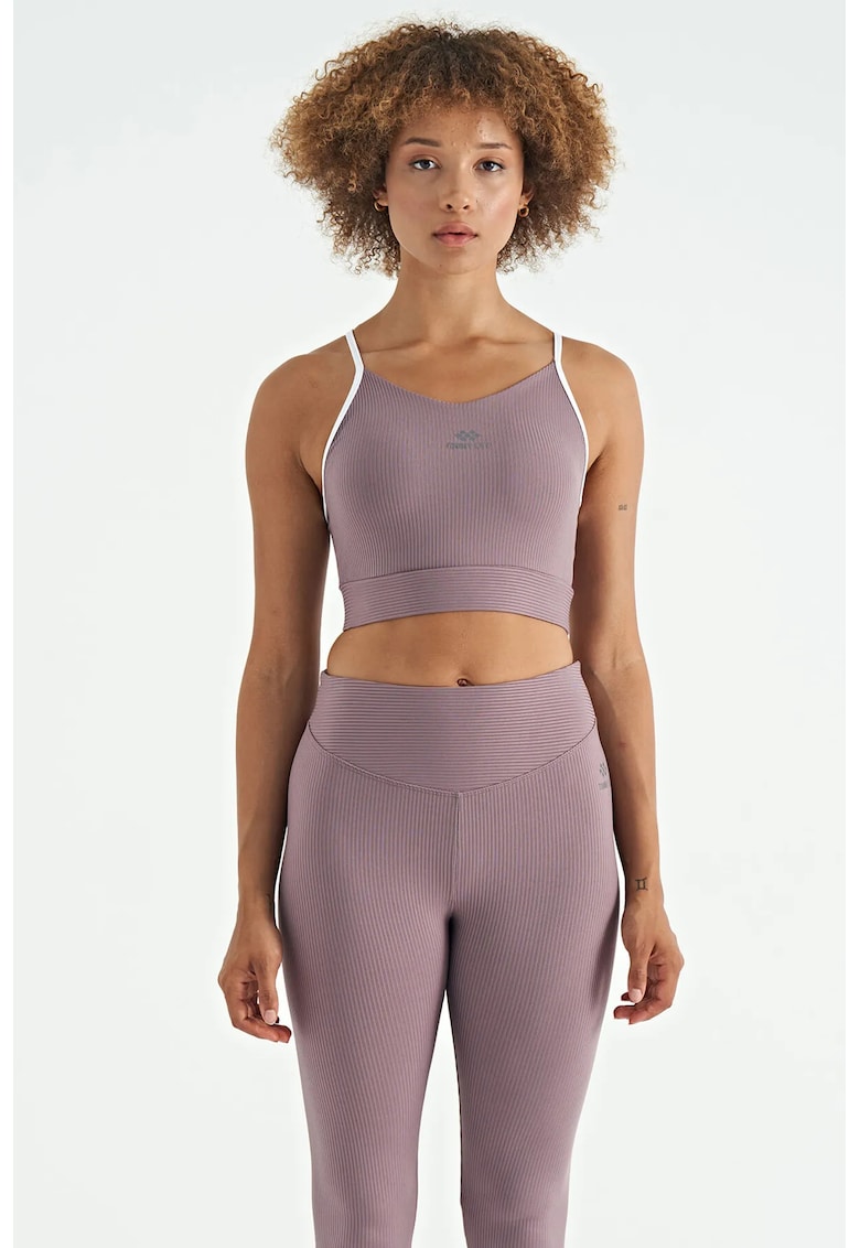 Top sport mulat - fara maneci - mov mauve - poliamida si elastan