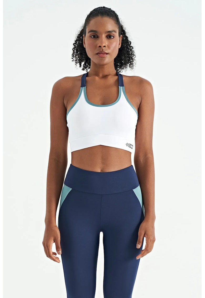 Tricou sport dama - top sport mulat fara maneci - multicolor - poliester-elastan