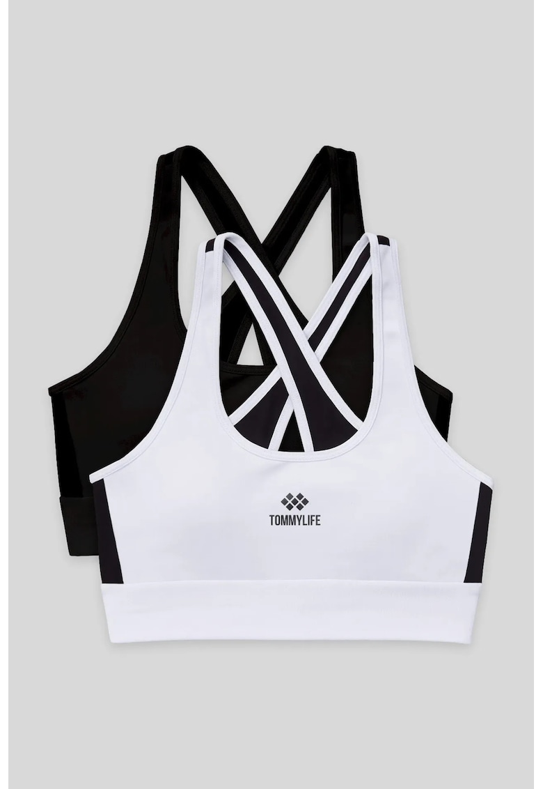 Tricou sport top mulat fara maneci - gri carbune - poliester-elastan